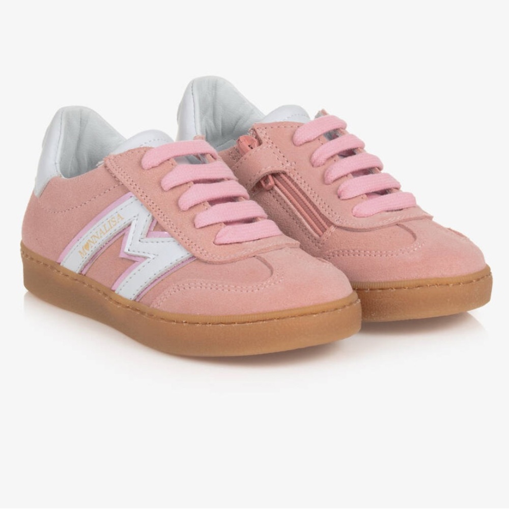 MONNALISA (GIRLS PINK SUEDE TRAINERS)